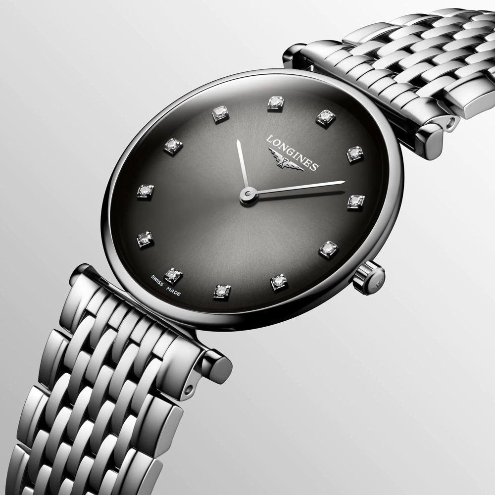 Longines La Grande Classique 29mm Grey Dial Diamond Ladies Quartz Watch L4.512.4.77.6