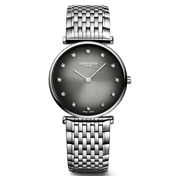 Longines La Grande Classique 29mm Grey Dial Diamond Ladies Quartz Watch L4.512.4.77.6