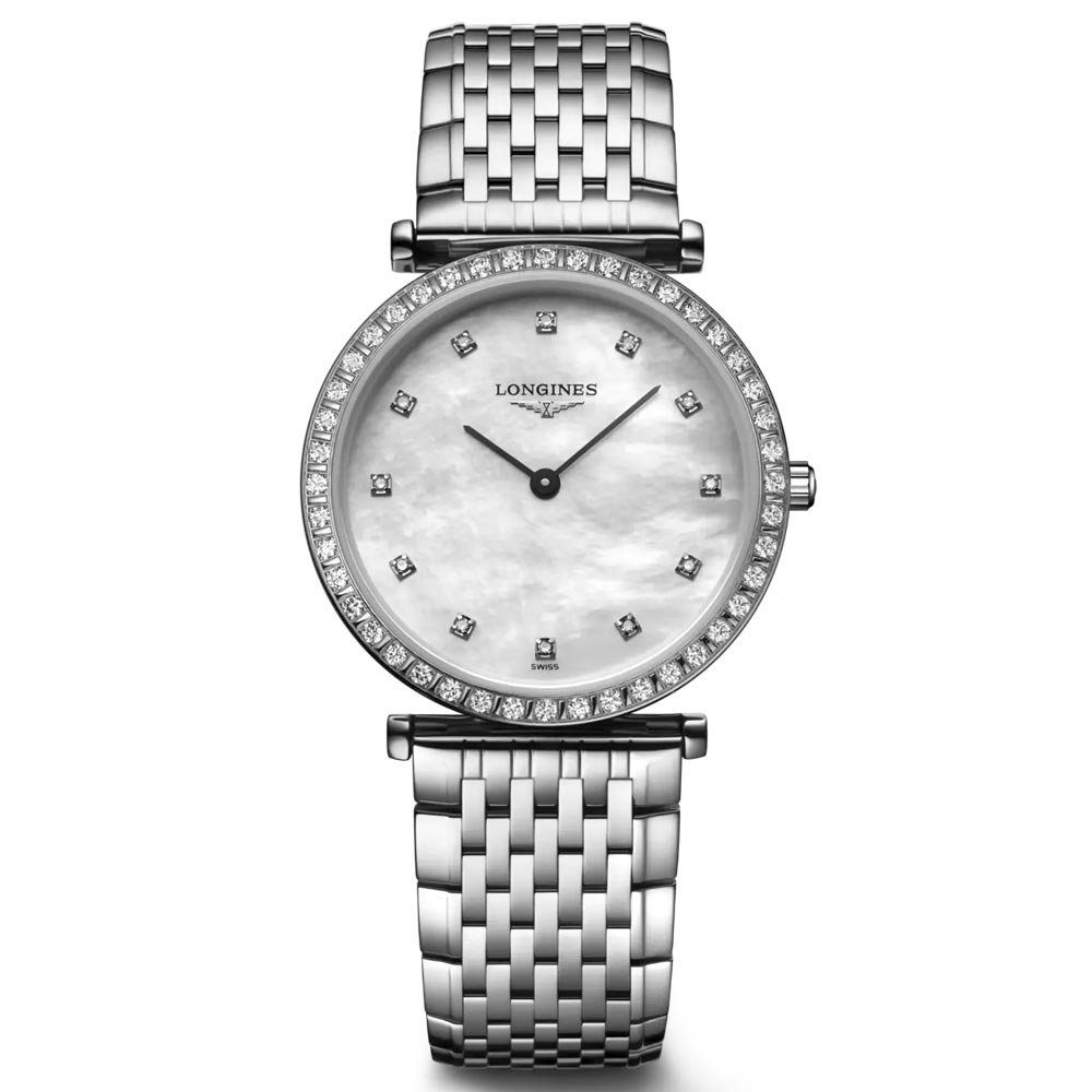 longines la grande classique 29mm mop dial diamond ladies quartz watch