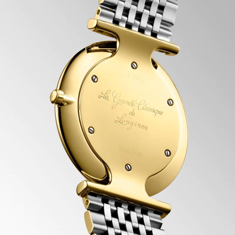 Longines La Grande Classique 33mm MOP Diamond Dot Dial Yellow PVD Steel Ladies Quartz Watch L4.709.2.88.7