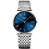 longines la grande classique 36mm blue dial stainless steel quartz watch
