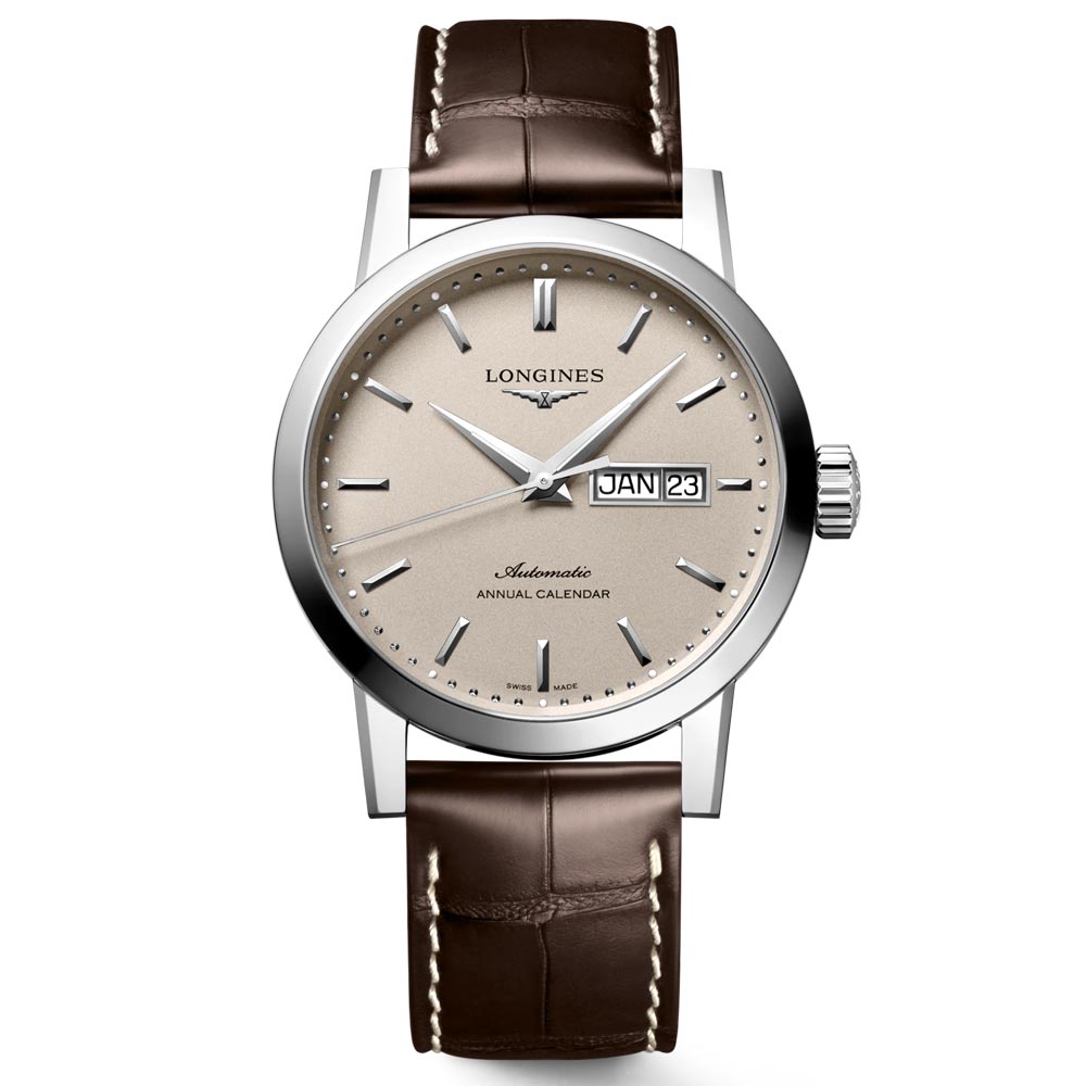 the longines 1832 40mm beige dial annual calendar automatic gents watch