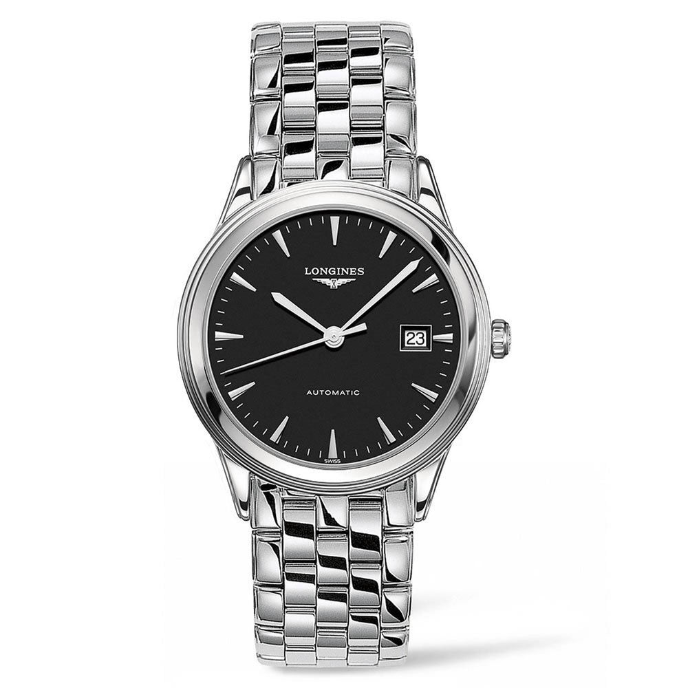 Longines Gents Flagship Stainless Steel Black Dial Automatic Watch L4.874.4.52.6