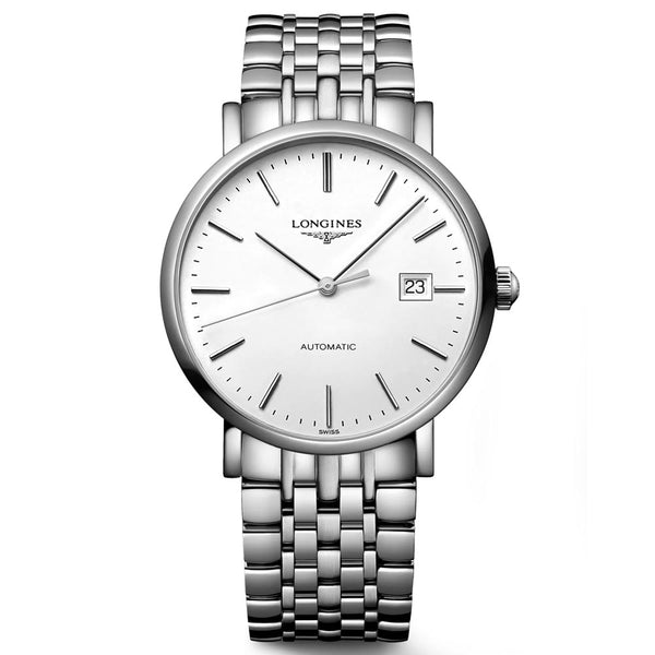 longines elegant collection 39mm white dial automatic watch