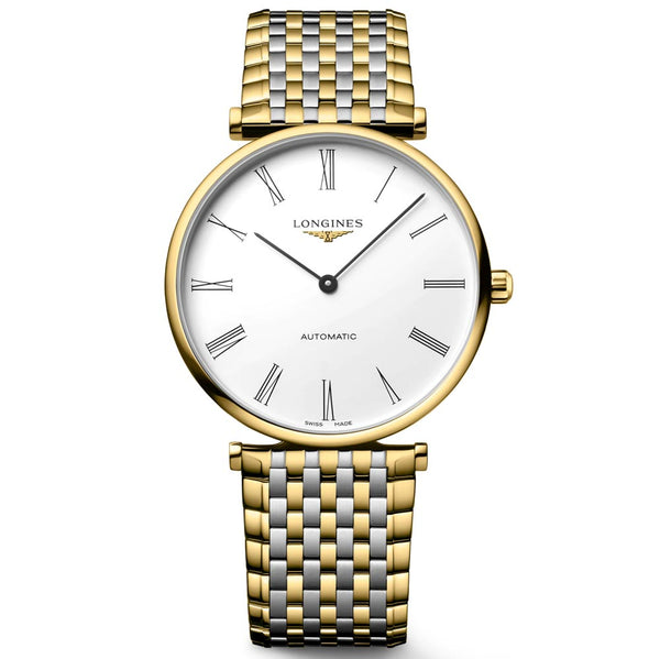 longines la grande classique 38mm white dial yellow pvd steel automatic watch