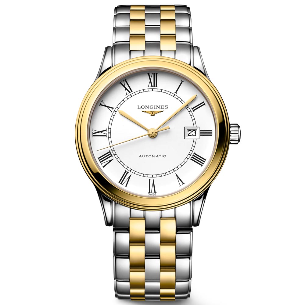 Longines Flagship 40mm White Dial Gold PVD Steel Automatic Gents Watch
