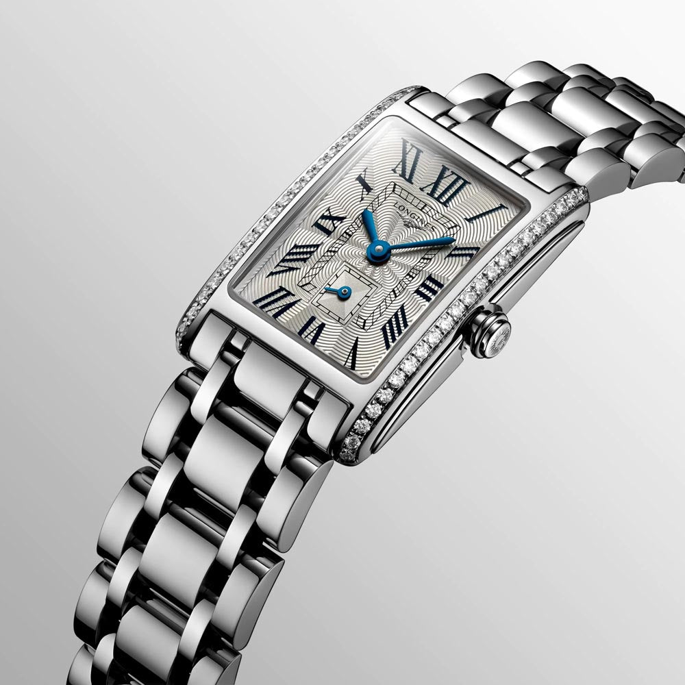 Longines DolceVita Silver Flinque Dial Diamond Ladies Quartz Watch L5.255.0.71.6