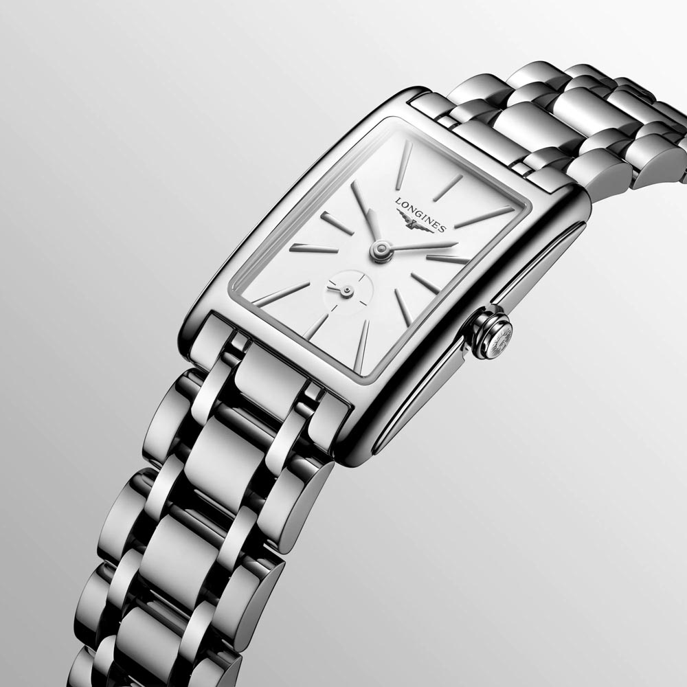 longines dolcevita white dial ladies watch dial close up