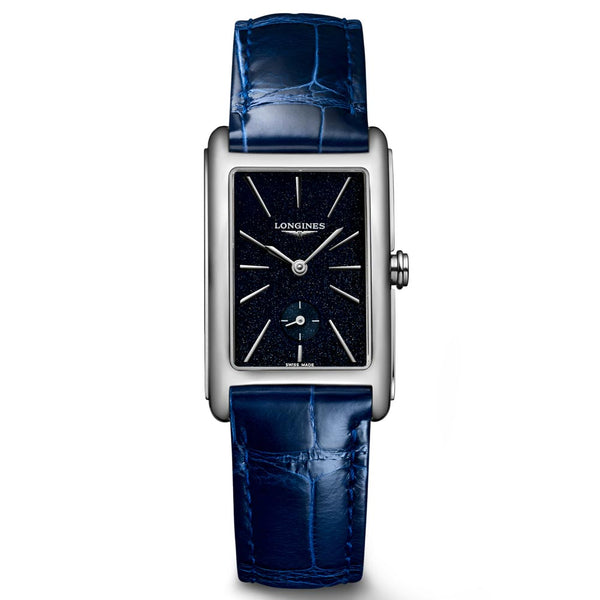 longines dolcevita blue dial ladies quartz watch