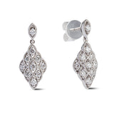 18ct White Gold 0.57ct Round Brilliant Cut Diamond Lace Earrings