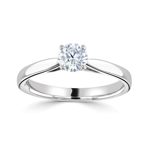 The Malva Platinum Round Brilliant Cut Diamond Solitaire Engagement Ring