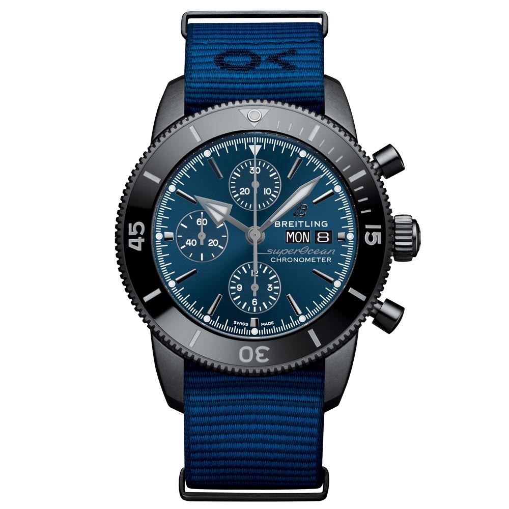Breitling Superocean Heritage Chronograph 44mm Outerknown Edition Blue Dial Automatic Gents Watch M133132A1C1W1
