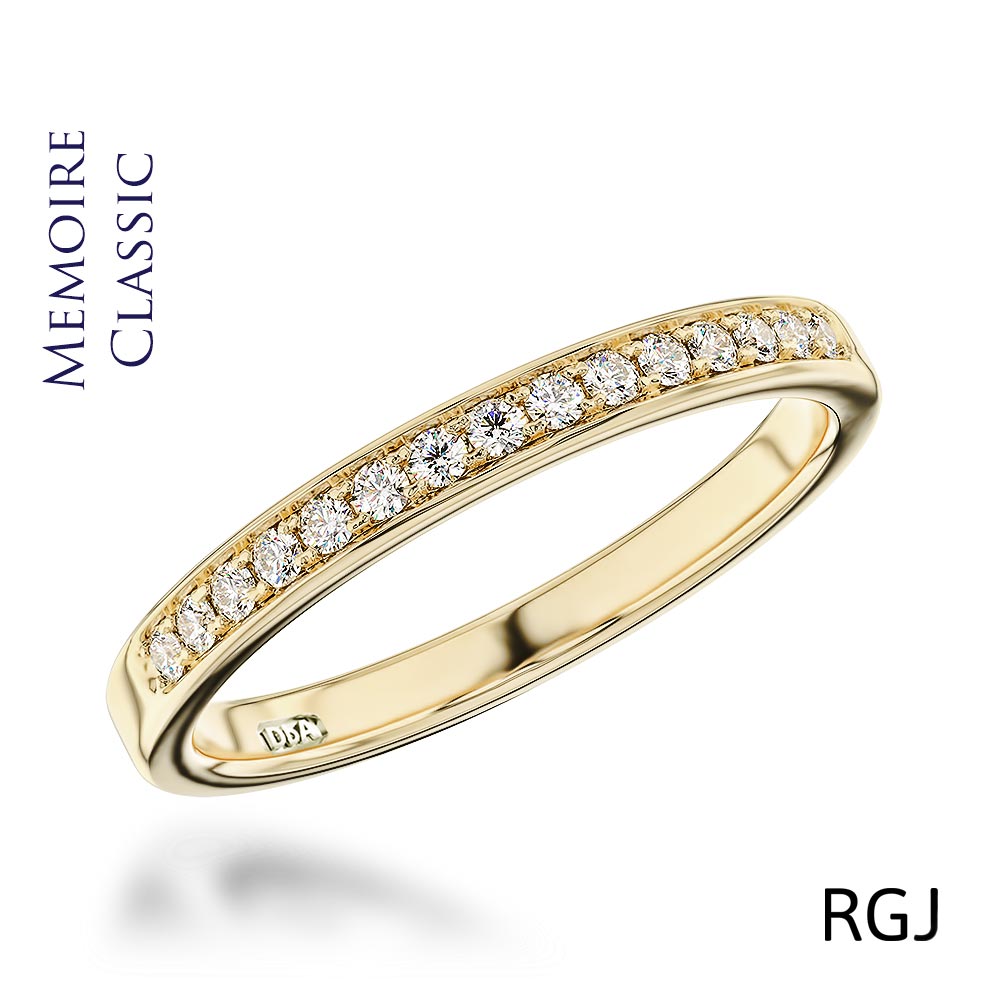 The Memoire Classic 18ct Yellow Gold Round Brilliant Cut Diamond Half Eternity Ring
