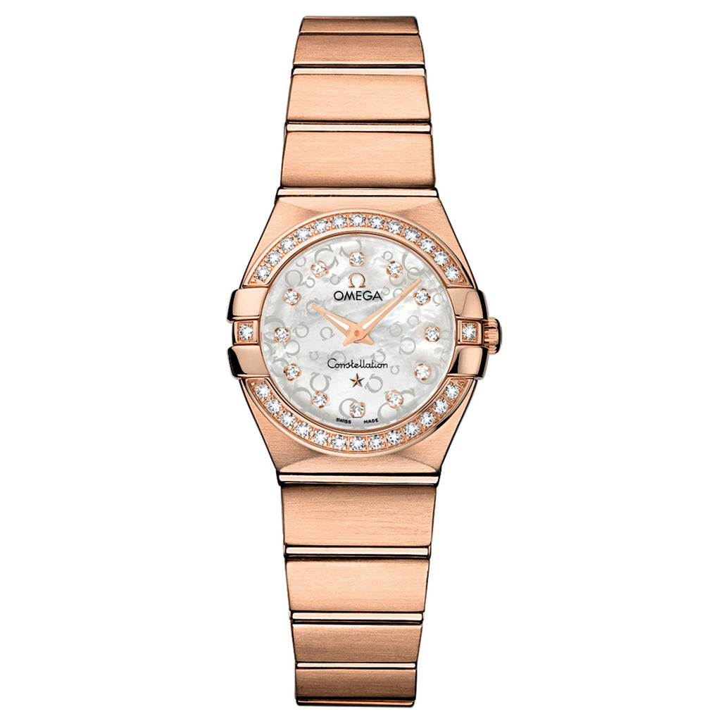 OMEGA Ladies Constellation Quartz 18ct Rose Gold Diamond Watch 12355246055015