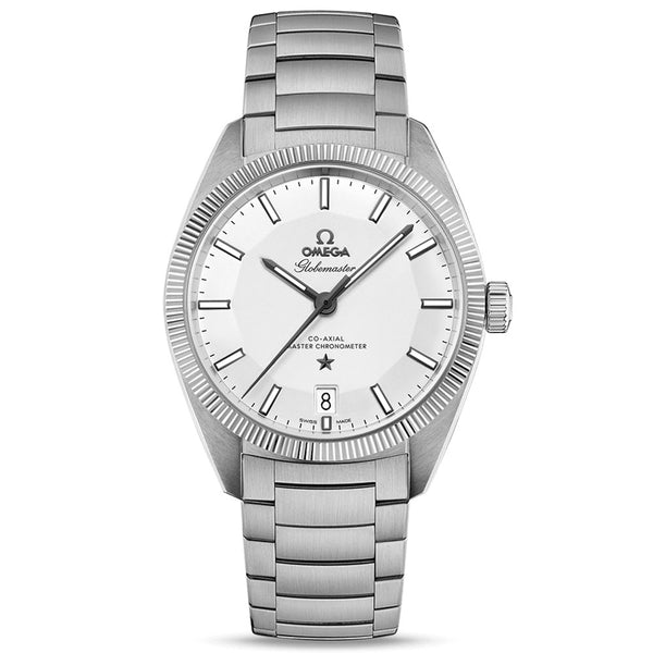 omega constellation globemaster 39mm silver dial gents automatic watch