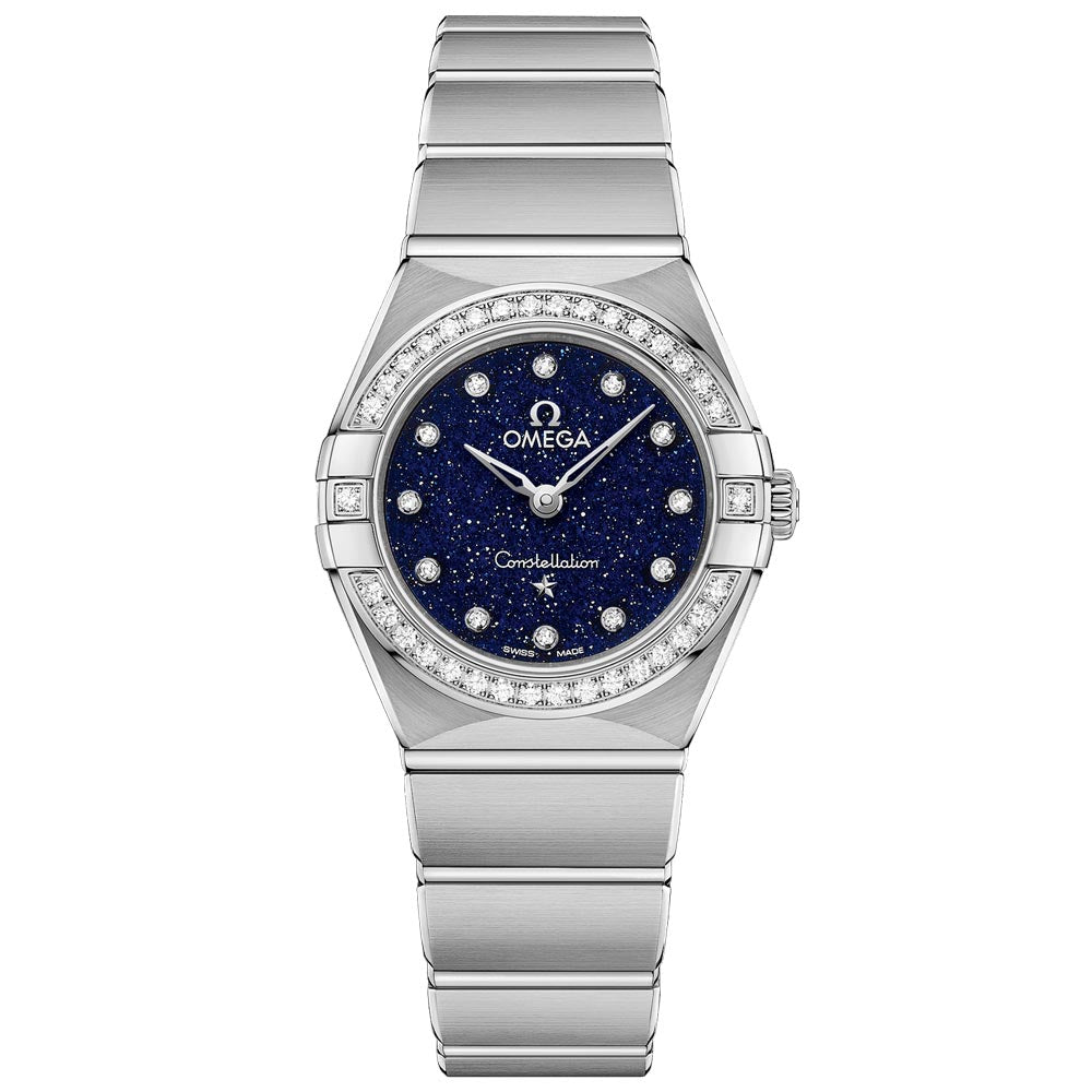 OMEGA Constellation 25mm Blue Dial Diamond Ladies Quartz Watch 13115256053001