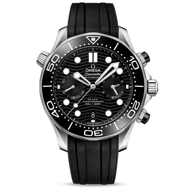 omega seamaster diver 300m 44mm black dial automatic chronograph gents watch