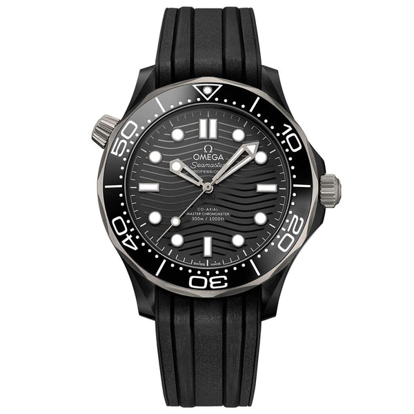 omega seamaster diver 300 43.5mm black dial ceramic & titanium automatic gents watch