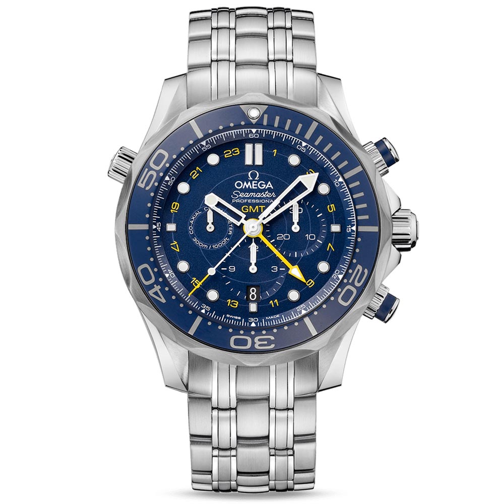 Omega Seamaster Diver 300M Co-Axial Chronometer GMT Chronograph 44mm Gents Watch 21230445203001