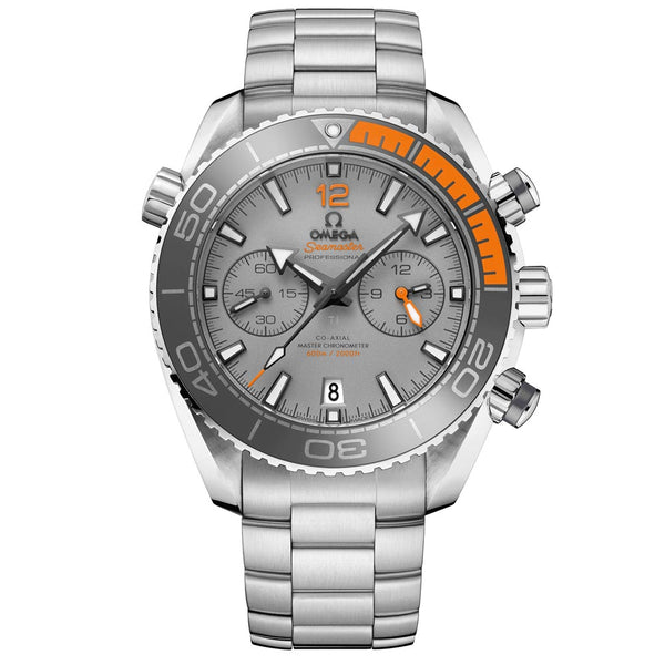 omega seamaster planet ocean 600m 45.5mm grey dial automatic chronograph gents watch
