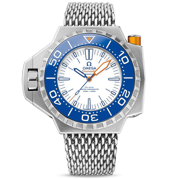 omega seamaster ploprof 1200m white dial titanium automatic gents watch