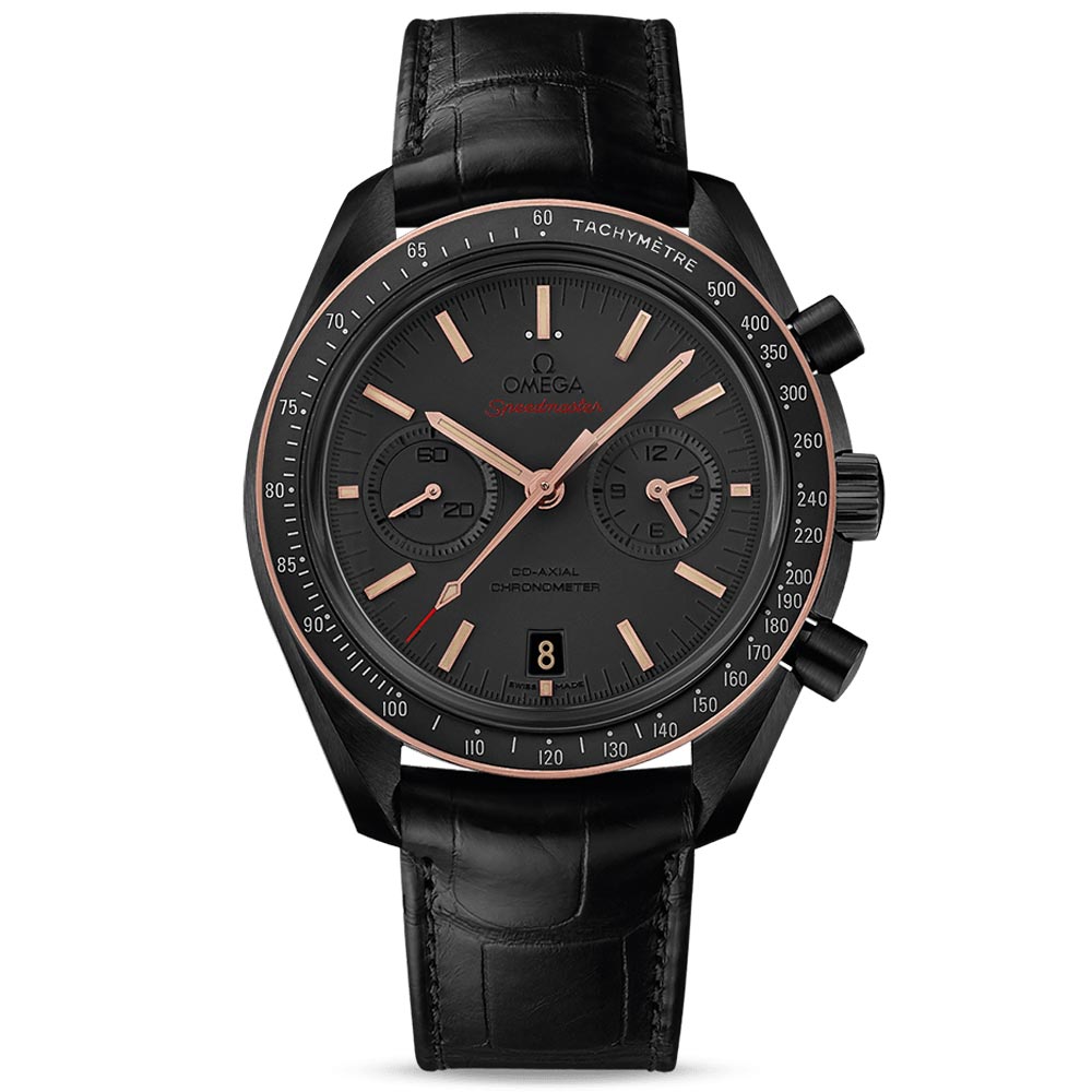 omega speedmaster dark side of the moon chronograph 44.25mm black dial 18ct rose gold & ceramic automatic watch