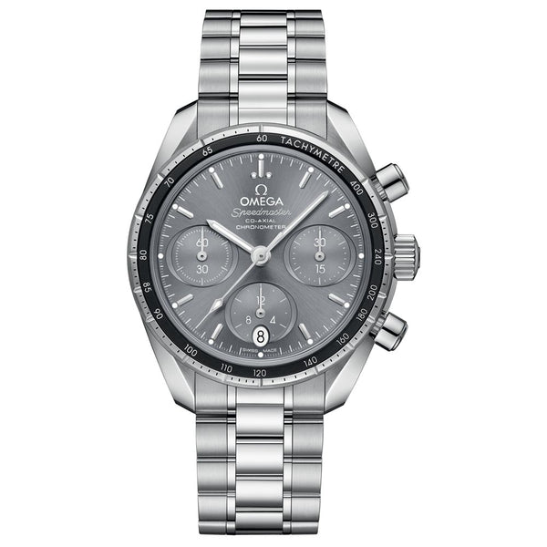 omega speedmaster 38mm grey dial automatic gents watch