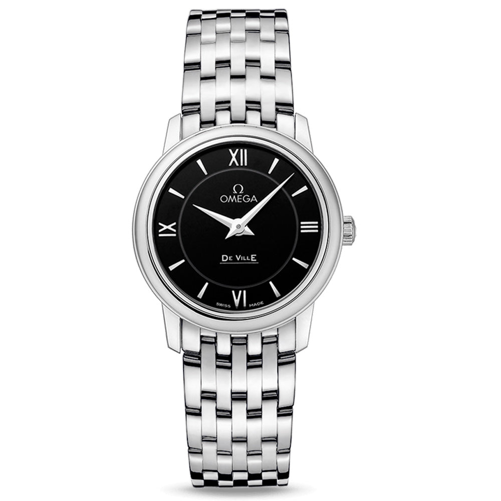OMEGA De Ville Prestige 27.4mm Black Dial Ladies Quartz Watch 42410276001001