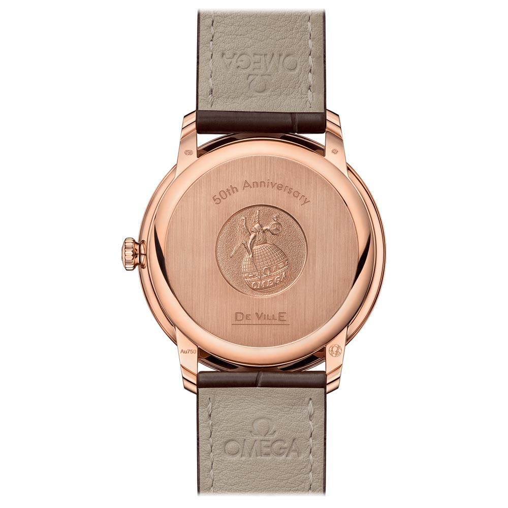 OMEGA De Ville Prestige 39.5mm White Dial 18ct Rose Gold Gents Automatic Watch 42453402004004