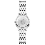omega de ville prestige 27.5mm linen dial ladies quartz watch case back view