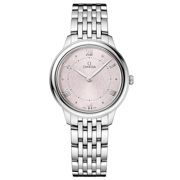 omega de ville prestige 30mm silver dial ladies quartz watch