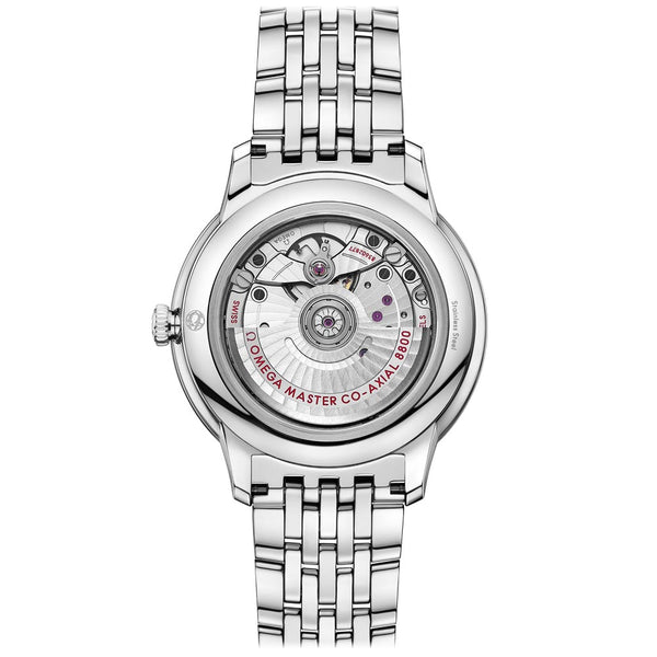 omega de ville prestige 40mm silver dial gents automatic watch case back view