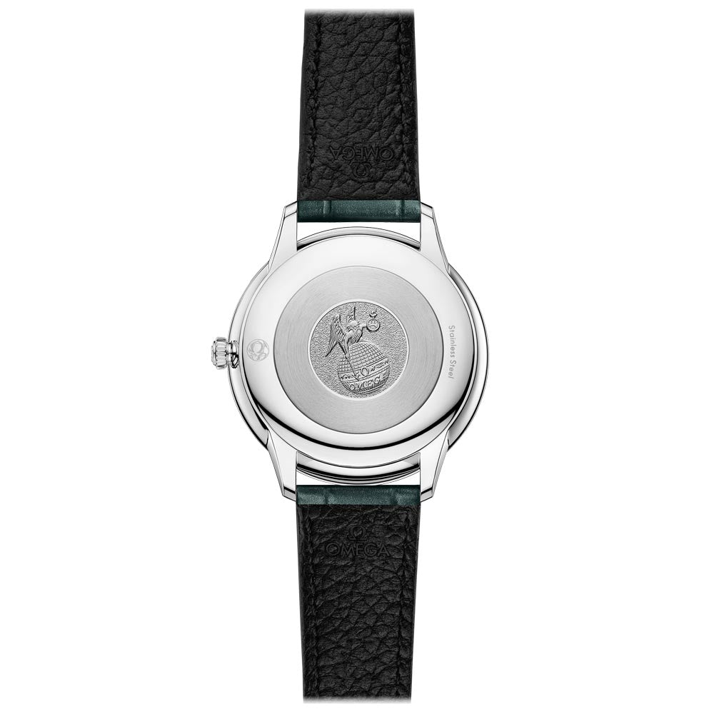 OMEGA De Ville Prestige 30mm Green Dial Diamond Ladies Quartz Watch 43413306060001