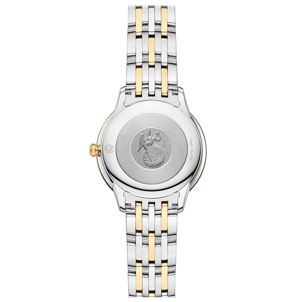 OMEGA De Ville Prestige 30mm Silver Dial 18ct Yellow Gold and Steel Ladies Quartz Watch 43420306002002