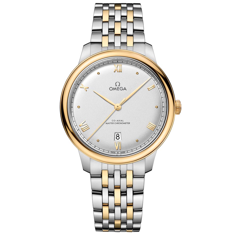 Omega De Ville Prestige 40mm Silver Dial 18ct Yellow Gold and Steel Gents Automatic Watch 43420402002002