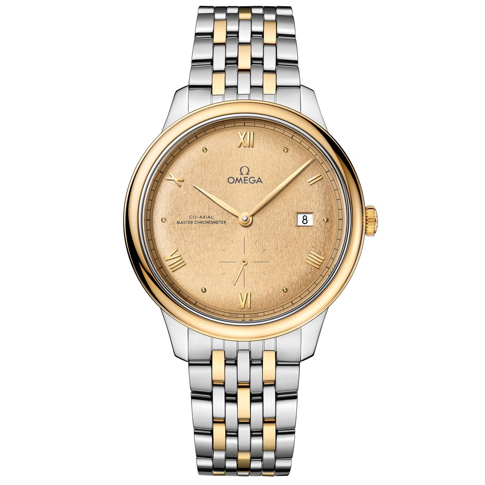 Omega De Ville Prestige Small Seconds 41mm Yellow Dial 18ct Yellow Gold & Steel Gents Automatic Watch 43420412008001