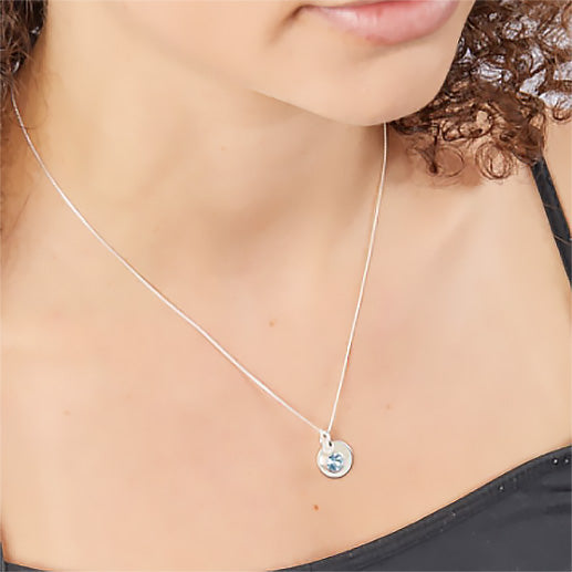 March Birthstone And Disc Necklace P4592