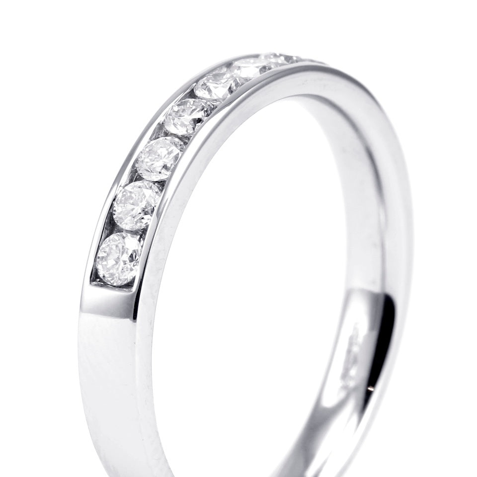 Platinum 0.75ct Diamond Half Eternity Ring