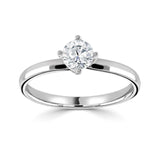 The Amaryllis Platinum Round Brilliant Cut Diamond Solitaire Engagement Ring