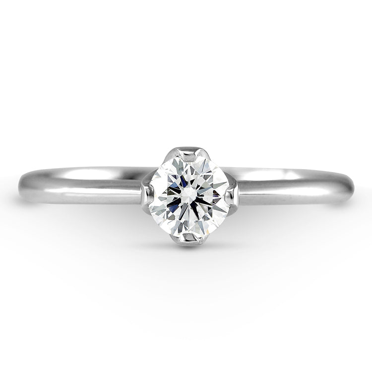 The Lotus Platinum 0.27ct Round Brilliant Cut Diamond Solitaire Engagement Ring