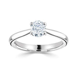 The Ianthe Platinum Round Brilliant Cut Diamond Solitaire Engagement Ring