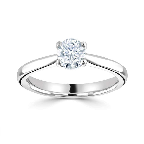 The Ianthe Platinum 0.32ct Round Brilliant Cut Diamond Solitaire Engagement Ring