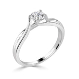 The Daisy Platinum Round Brilliant Cut Diamond Solitaire Engagement Ring