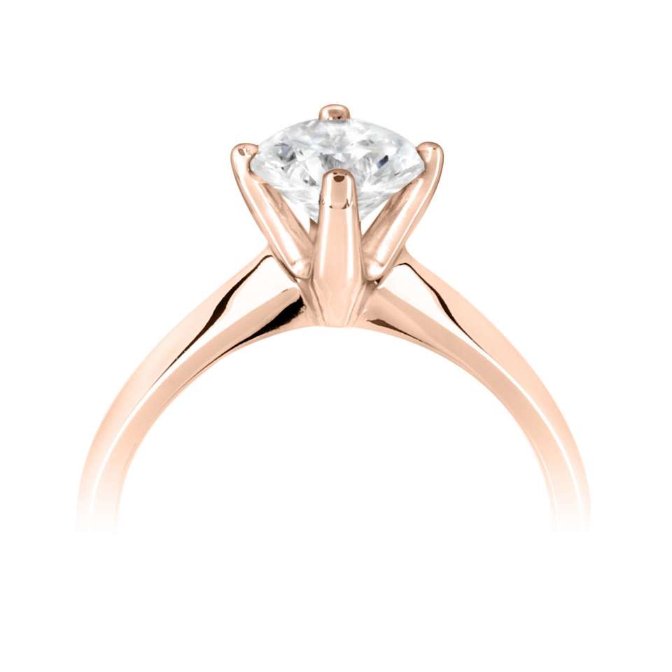 The Bellflower 18ct Rose Gold Round Brilliant Cut Diamond Solitaire Engagement Ring