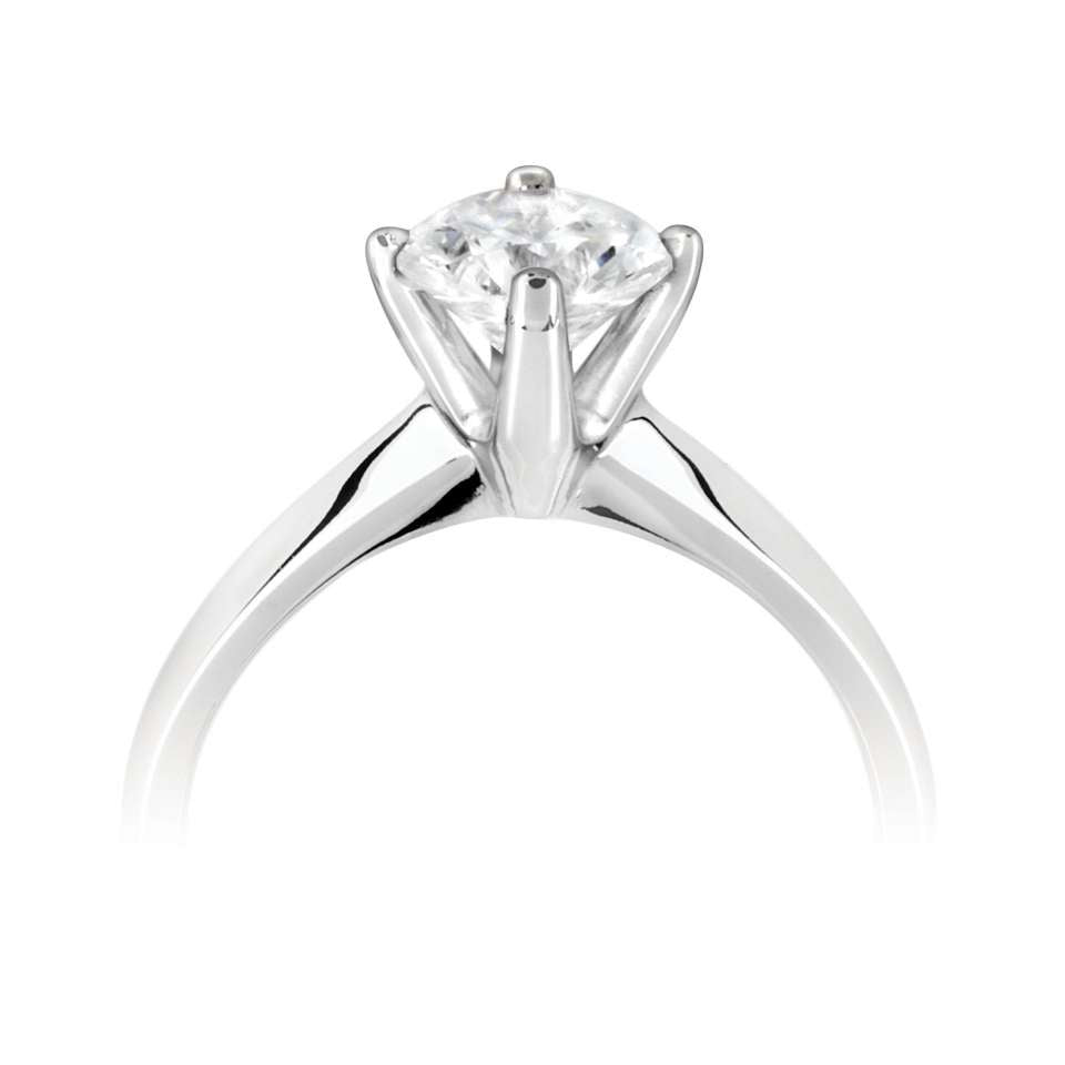 The Bellflower Platinum Round Brilliant Cut Diamond Solitaire Engagement Ring