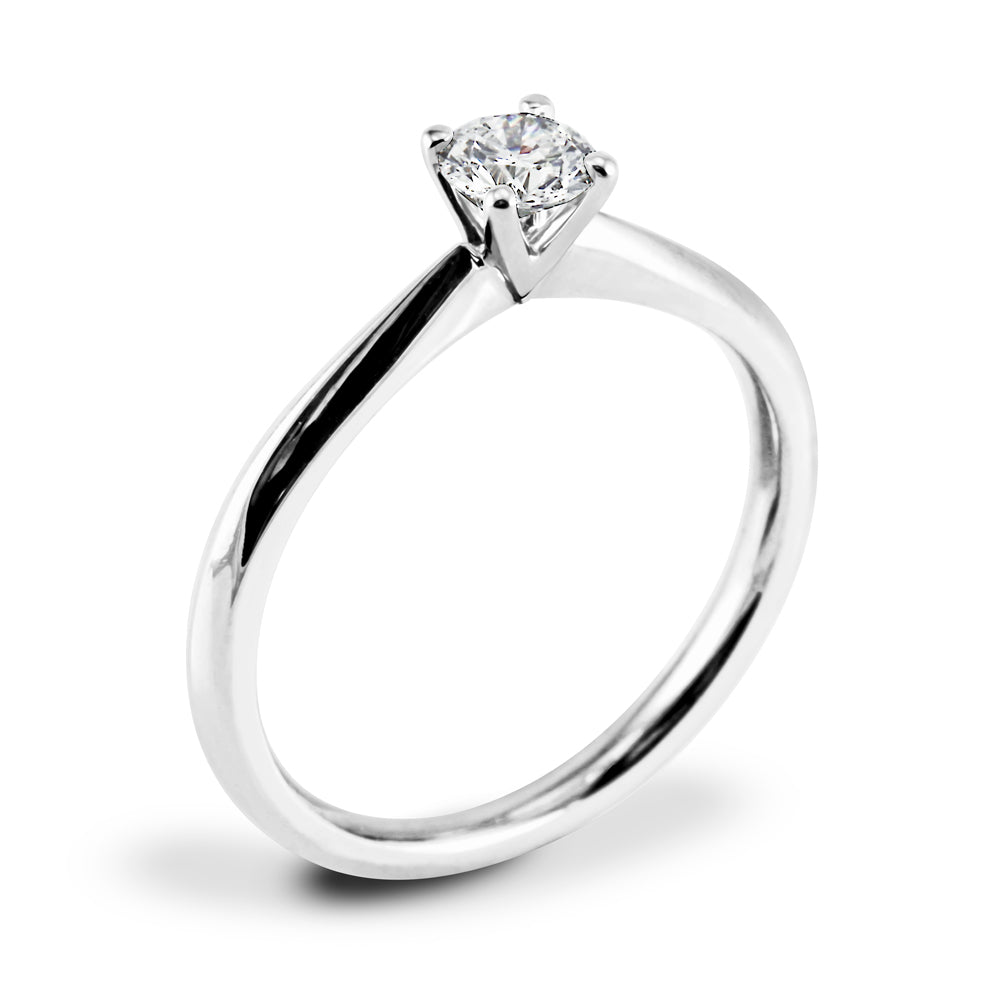 The Honeysuckle Platinum Round Brilliant Cut Diamond Solitaire Engagement Ring