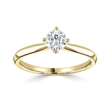 The Bellflower 18ct Yellow Gold Round Brilliant Cut Diamond Solitaire Engagement Ring