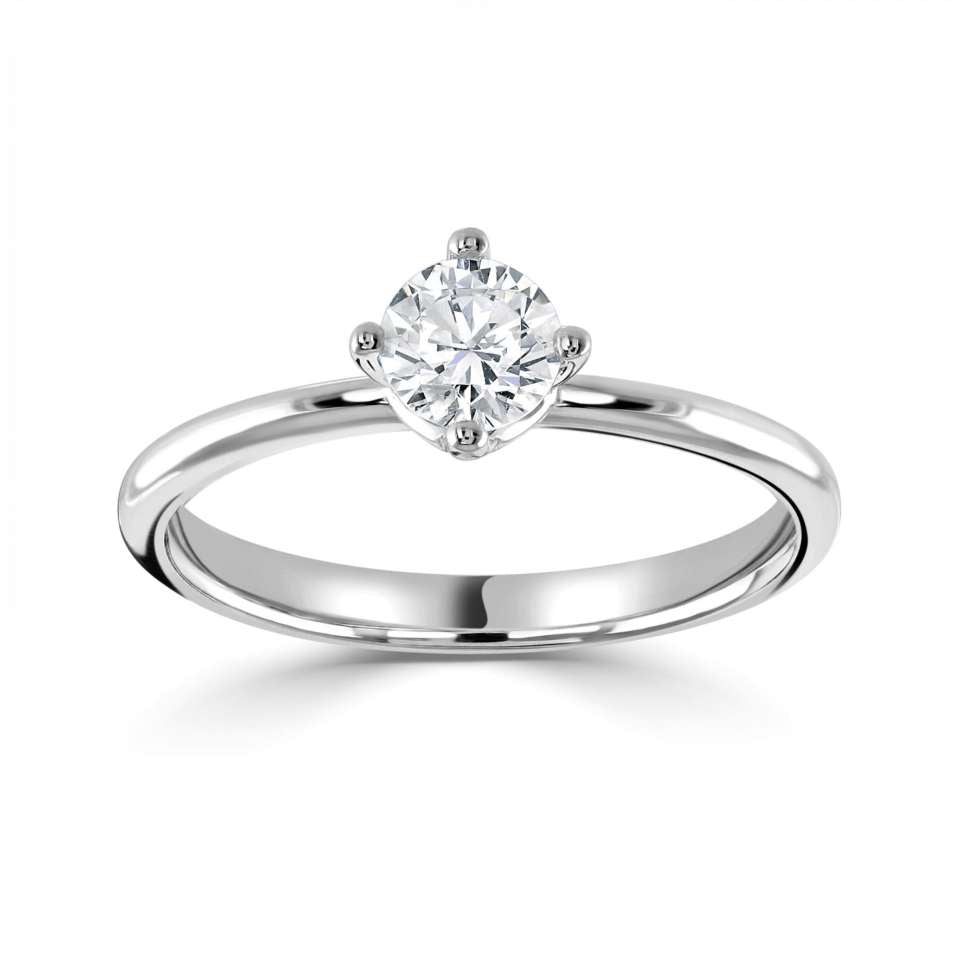 The Wisteria Platinum 0.42ct Round Brilliant Cut Diamond Solitaire Engagement Ring