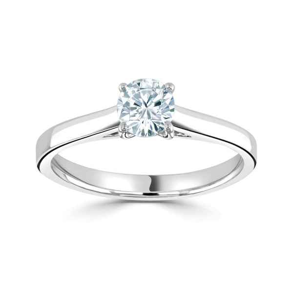 The Hydrangea Platinum Round Brilliant Cut Diamond Solitaire Engagement Ring