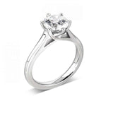 The Freesia Platinum Round Brilliant Cut Diamond Solitaire Engagement Ring